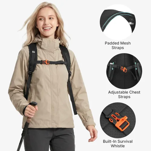 Vista 5 de G4Free Mochila pequeña de 20L para mujer y hombre Negro