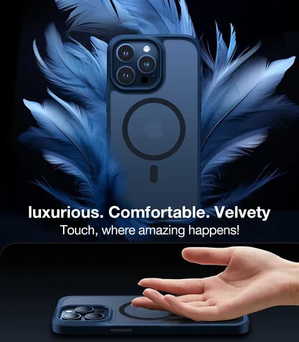 Vista 5 de TORRAS Funda magnética a prueba de golpes para iPhone 15 Pro, [probada contra caídas de grado militar] [compatible con MagSafe] translúcida delgada