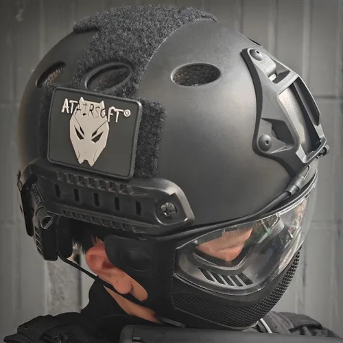 Vista 6 de Casco táctico rápido para paintball y airsoft tipo PJ Negro