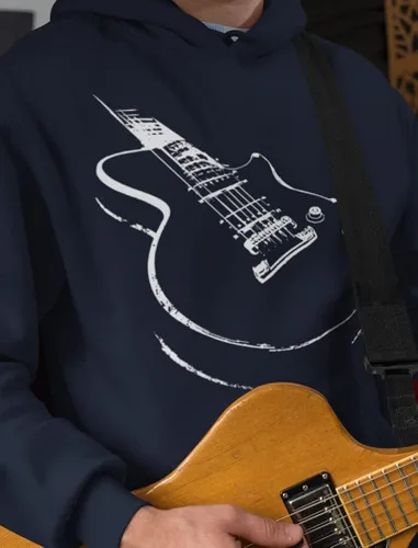 Vista 5 de Sudaderas con capucha de guitarra para hombre, regalos novedosos para músicos, suéteres de guitarrista