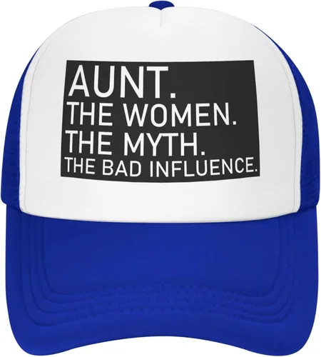 Vista 2 de YVNUM Men Women Baseball Hat Adjustable Aunt The Women The Myth The Bad Influence Mesh Trucker Cap Low Profile Dad Hat