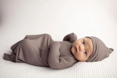 Vista 192 de Three Little Tots Vestido de corbata anudada para bebé recién nacido - Bebé