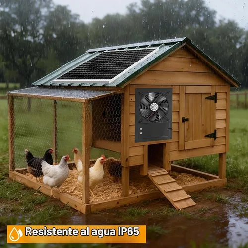 Vista 7 de Ventilador de escape solar funciona día y noche, ventiladores solares de 7.1 pulgadas con panel solar grande de 25 W, ventilador solar impermeable