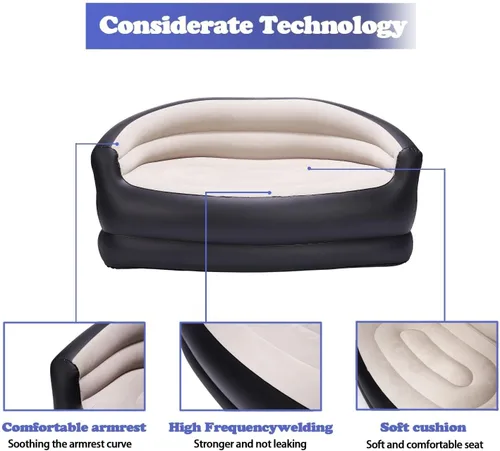 Vista 5 de Sofá inflable de aire, silla inflable para exteriores y sala de estar