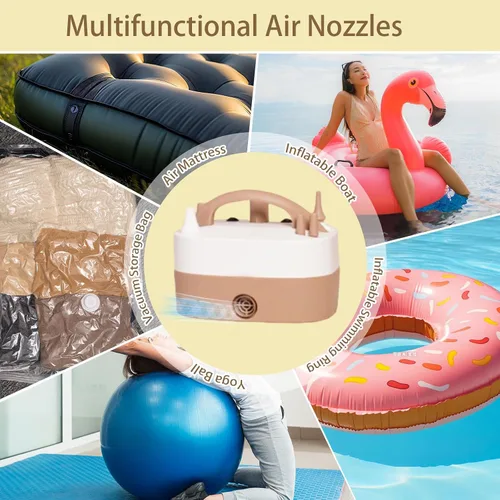 Vista 6 de AXHJ Bomba eléctrica para globos, bomba eléctrica portátil de globo de aire de doble boquilla, inflador de globos para decoraciones de fiestas