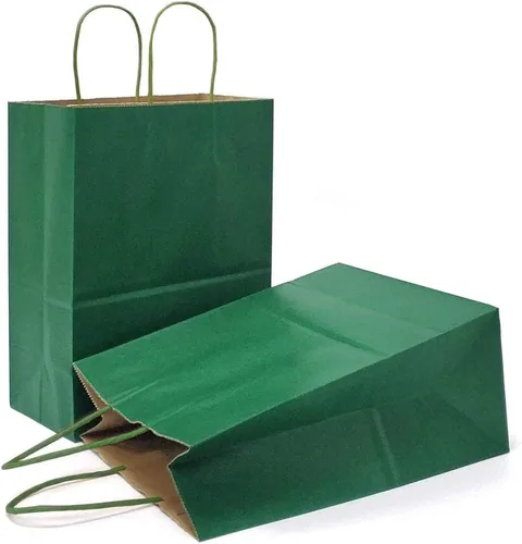 Vista 50 de AZOWA Bolsas de regalo de color azul claro, mini bolsas de papel kraft con asas para recuerdos de fiesta (4 x 2.4 x 6 pulgadas, azul, 12 unidades)