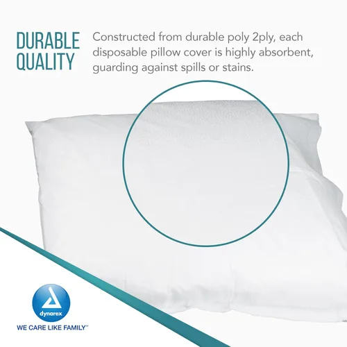 Vista 3 de Dynarex Fundas de almohada blancas T/P, 21 x 30 pulgadas, 100