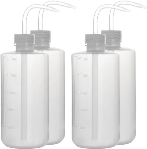 Vista 10 de stonylab Botella de lavado químico, paquete de 2 botellas de plástico para lavado de laboratorio de seguridad, LDPE con boca estrecha, 8.5 fl oz