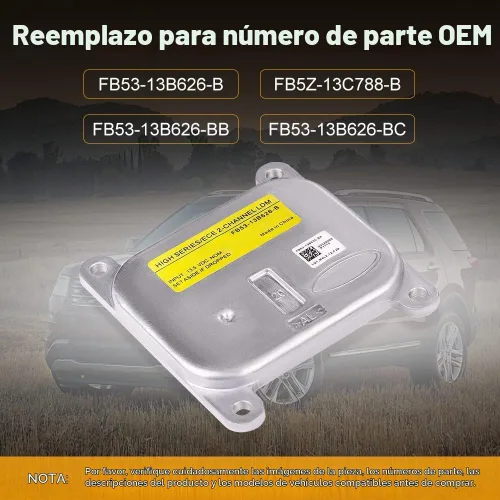 Vista 3 de Módulo de faros delanteros FB53-13B626-B FB5Z-13C788-B compatible con Ford