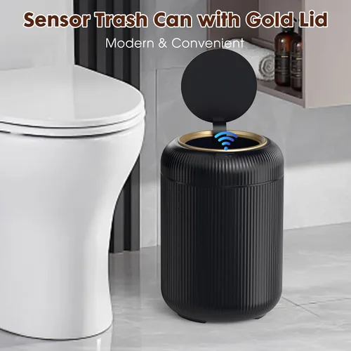 Vista 6 de Procade - Basurero automático sin contacto para baño, cubo de basura con sensor de movimiento, basurero inteligente de 3 galones / 11 L para oficina