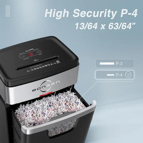 Vista 4 de BONSEN 20-Sheet Cross-Cut P-4 High Security Heavy Duty Paper Shredder