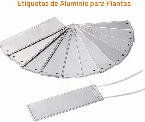 Vista 5 de Etiquetas de aluminio para plantas, etiquetas de metal de doble cara, árbol
