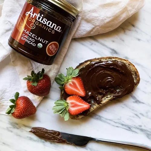 Vista 5 de Artisana Organics - Crema de cacao con avellana, 8 onzas Sin aceite de palma, endulzado con azúcar de coco