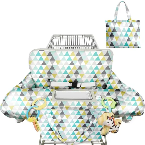 Vista 9 de Funda negra para carrito de compras para bebé, funda para silla alta 2 en 1, con arnés de seguridad, multifuncional, patrón de perro, fundas