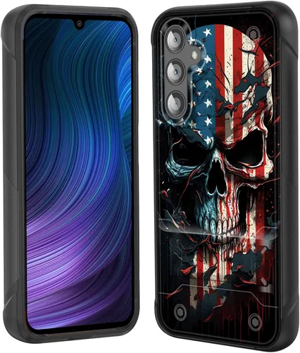 Vista 48 de Funda para Galaxy S24 Plus con soporte, doble capa híbrida de policarbonato duro y silicona suave, resistente a prueba de golpes, funda protectora