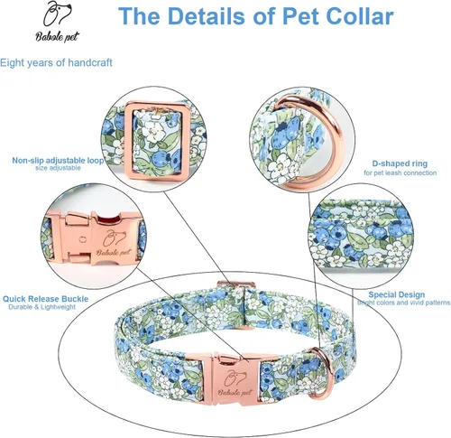 Vista 444 de Collar para perros del 4 de julio, collares patrióticos azules para cachorros y perros pequeños, ligero y ajustable 1776 collares para cachorros