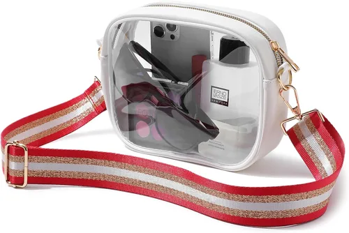 Vista 19 de TOBVZOO - Bolsa bandolera transparente aprobada para estadios, conciertos y eventos deportivos, unisex