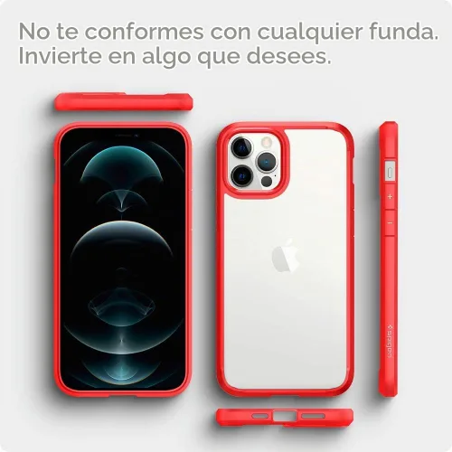 Vista 8 de Spigen Ultra Hybrid - Funda para iPhone 12 Pro Max, color rojo