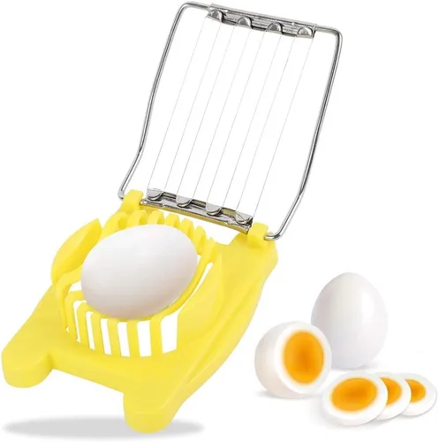Vista 6 de Rebanadora de huevos de plástico resistente con alambres de acero inoxidable, multiusos, cortador de ensalada de huevos hervidos, herramientas