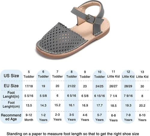 Vista 209 de THEE BRON Sandalias cómodas para niñas, zapatos para niños, sandalias rellenas