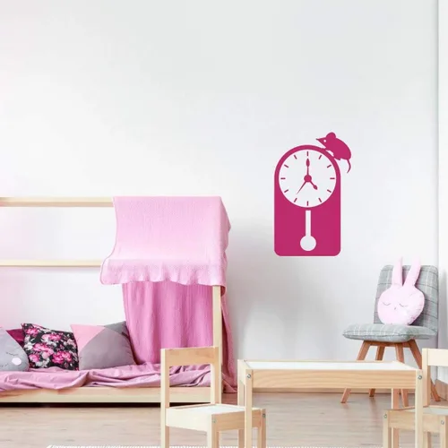 Vista 8 de Decoración de rima de guardería Hickory Dickory Dock Mouse Clock Vinilo Calcomanía de pared para sala de juegos de niños, guardería, biblioteca