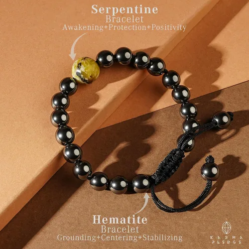 Vista 22 de Pulseras de cristal curativo para mujeres y hombres, espiritual, energía positiva y equilibrio, pulseras de cuentas de cristal natural hechas a mano
