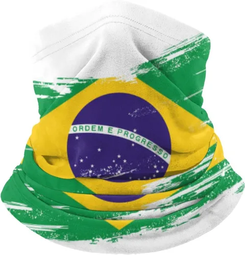 Vista 3 de PARREN Calentador de cuello con bandera brasileña, bufanda de tubo de esquí y máscara de media cara de snowboard, cubierta facial para hombres