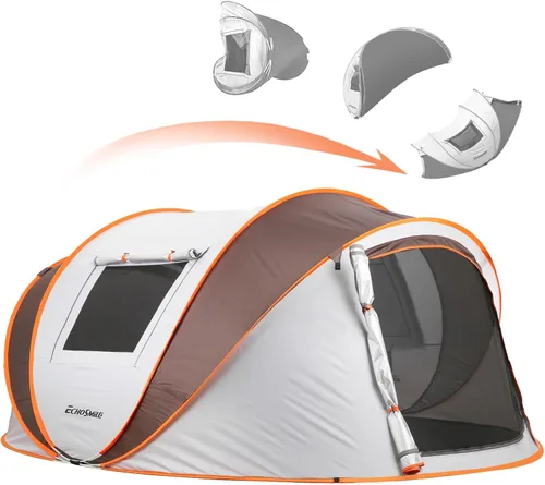 Vista 20 de EchoSmile Tienda de campaña desplegable para 2/4/6 personas, fácil instalación, cúpula resistente al agua, portátil con bolsa de transporte Negro