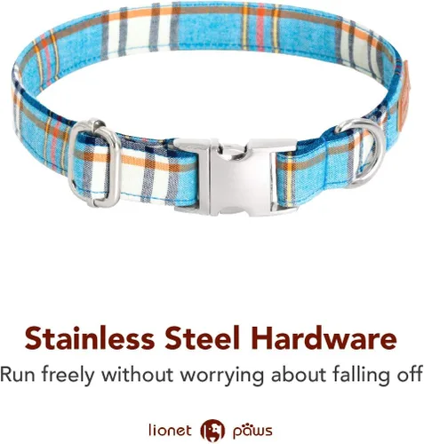 Vista 187 de Lionet Paws Collar de perro de Halloween con corbatín, bonito collar de algodón ajustable con hebilla de metal para perros pequeños, medianos y A