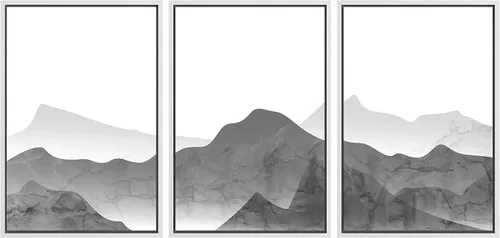 Vista 53 de SIGNWIN Lienzo enmarcado para pared, juego de arte tranquilo con reflejo de lago, acuarela, montaña y agua, ilustraciones modernas, arte abstracto