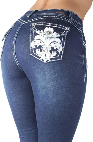 Vista 2 de The Sexy Flare Bootleg Ripped Premium Bootcut - Jeans para mujer, Blanco