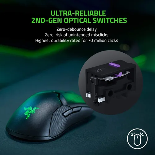 Vista 2 de Razer Gaming Viper Mouse inalámbrico con sensor óptico DPI de entrada más rápida