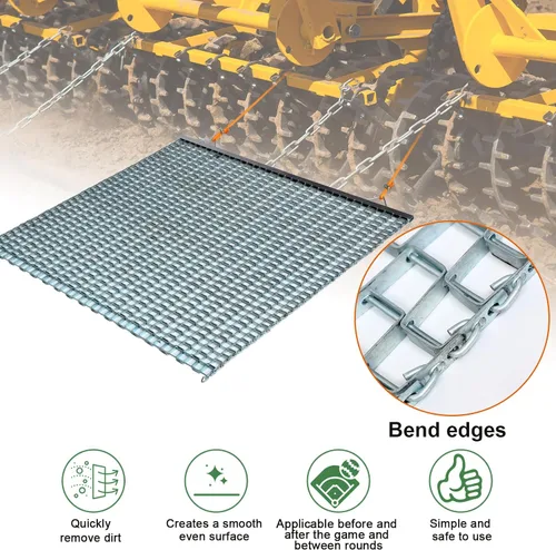 Vista 4 de Shimeyao Estera de arrastre de zinc resistente de malla de acero Infield Drag Multi Surface Mat para entrada, granja, jardín, béisbol, campo