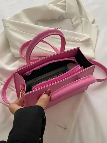 Vista 4 de GORGLITTER Bolso cruzado pequeño para mujer, bolso cruzado de doble asa para el hombro, bolso cruzado cuadrado