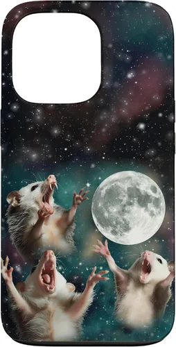 Vista 10 de Three Possum Moon 3 Opossum Funny Weird Cursed Meme Case para iPhone 17