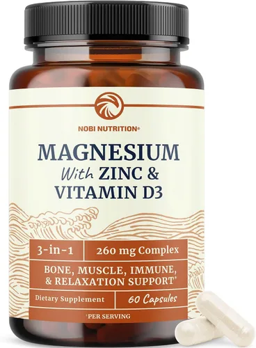 Vista 10 de Suplemento de Calcio, Magnesio, Zinc y D3 Huesos Fuertes, Dientes Saludables y Apoyo Inmune Calcio Citrato, Magnesio y Zinc con Vitamina D3
