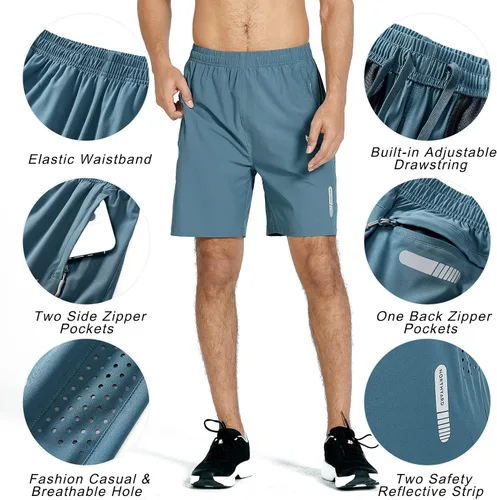Vista 4 de NORTHYARD Pantalones cortos deportivos ligeros de secado rápido y de 7pulgadas para hombre, para senderismo, deportes, gimnasio, correr