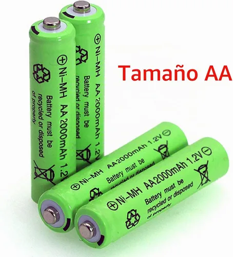 Vista 3 de Paquete de 12 pilas AA de 2000 mAh recargables de alta capacidad
