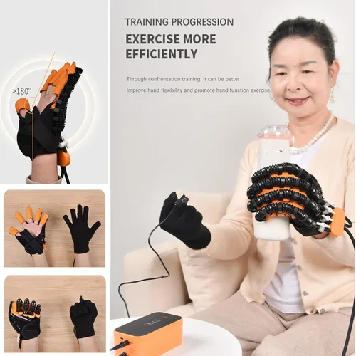 Vista 3 de Guante robot de rehabilitación, Guantes robóticos para parálisis cerebral, Guante robótico de mano para rehabilitación de accidentes