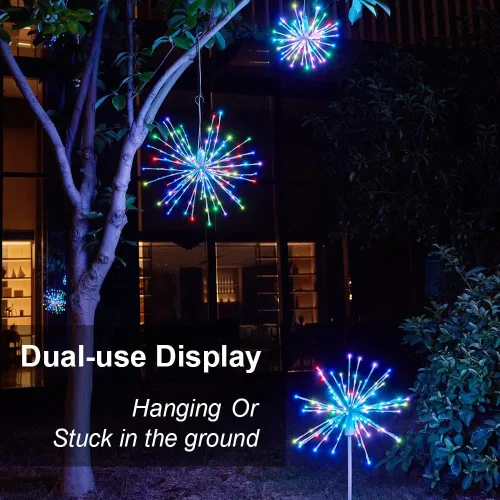 Vista 2 de LIGHTSHARE Luz de Bola de 12 Pulgadas con Forma de Estrella de Fuegos Artificiales, 80 Luces LED, Luces de Fuegos Artificiales que Parpadean