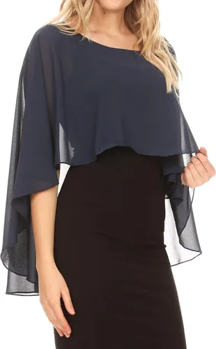 Vista 3 de Sakkas Anya - Capa de gasa suave para mujer, para boda, dama de honor, novia, bolero