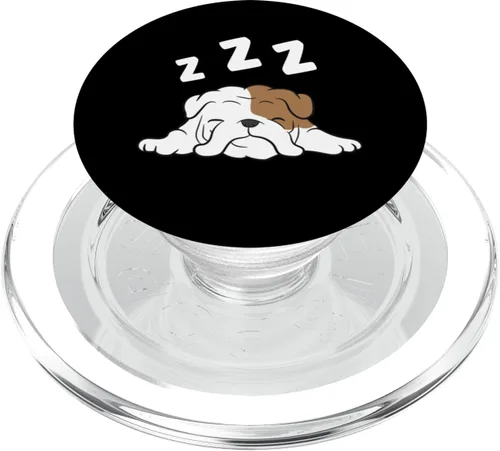Vista 7 de Bulldog Inglés Sleeping Bulldog Pijama divertido Bulldog PopSockets intercambiable PopGrip