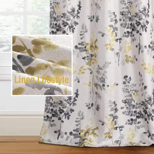 Vista 27 de H.VERSAILTEX Cortinas opacas de lino de 45 pulgadas de largo para dormitorio/sala de estar con aislamiento térmico con ojales, cortinas de lino