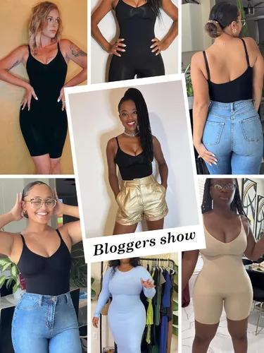 Vista 5 de Atbuty Body para mujer, pantalones cortos con control de abdomen, sin costuras, moldeador de cuerpo