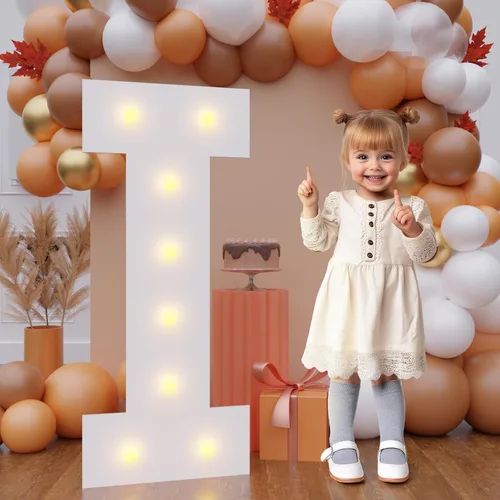 Vista 21 de Letras de marquesina de 3 pies de alto, letras y para decoraciones de fiesta de cumpleaños Light up Letters without Sidewalls, Lightweight Foam