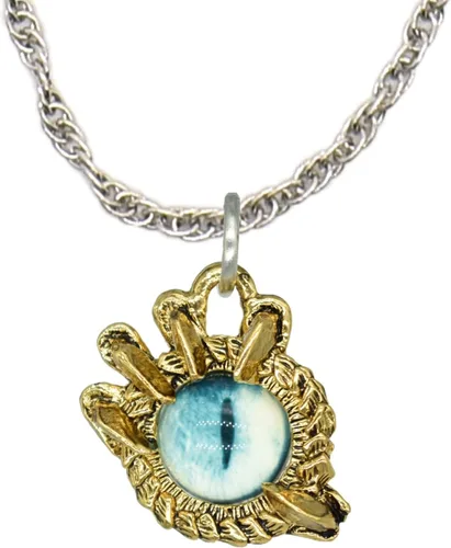 Vista 13 de Collar con colgante gótico, dragón de fantasía, Yin Yang, nórdico vikingo para regalo, estaño, cobre, oro, incluye cadena de plata de 24 pulgadas