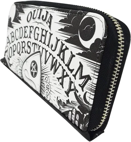 Vista 3 de Licor Brand Black Magic Ouija Board y Planchette Zip Around Cartera de embrague, Negro -, Cartera con cremallera