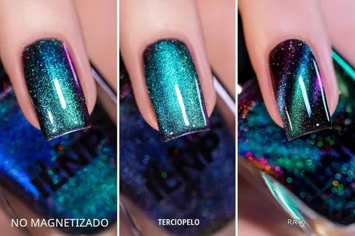 Vista 8 de ILNP Deep Space - Esmalte de uñas holográfico magnético verde azulado a morado