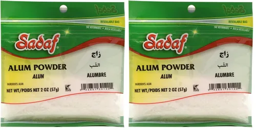 Vista 3 de Sadaf Polvo de alumbre – Polvo granulado de aluminio – Alumbre en polvo – Kosher – Bolsa resellable de 2 oz