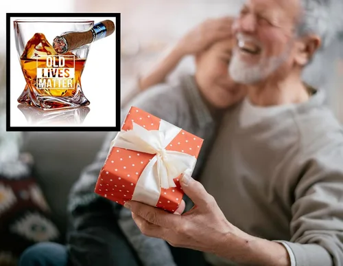 Vista 3 de Bezrat Old Lives Matter - Vaso de whisky escocés de 12 onzas, regalos para el día del padre o la jubilación, vasos de whisky para personas mayores